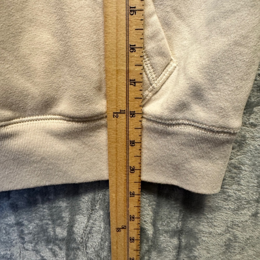 2069 | Abercrombie Kids Logo Embroidered Fleece Pullover Hoodie Cream 13/14 - Picture 4 of 8